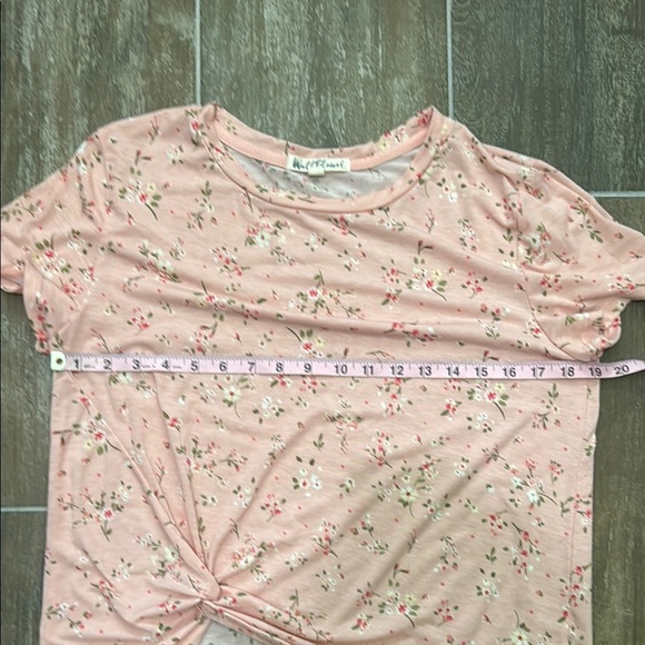 Wallflower Pink Floral Knot-Front Tee - Picture 5 of 6